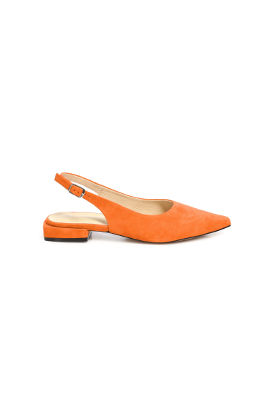 Елегантни дамски остри сандали на нисък ток в оранжево DARIA 01