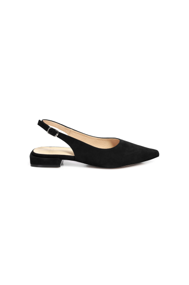 Елегантни дамски остри сандали на нисък ток в черно DARIA 01