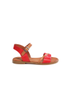 Дамски сандали от естествена кожа с каишки в червена и таба кожа TERESA 09