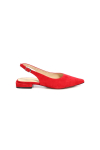 Елегантни дамски остри сандали на нисък ток в червено DARIA 01 