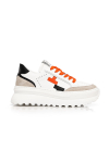 Дамски спортни обувки в тренд комбинация в бяло, бежово , оранжево и черно ROSA 03