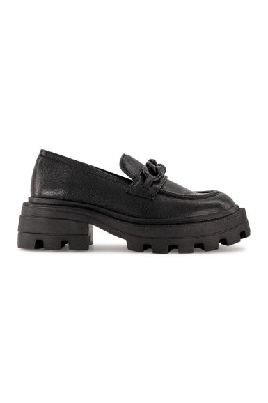 Дамски ежедневни обувки от черна естествена шагренова кожа  SANTORINI 06
